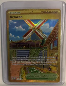 Artazon 229/197 Gold Hyper Rare Full Art Pokemon Card Obsidian Flames TCG - Image 1