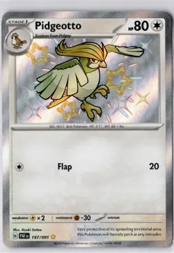 Pidgeotto 197/091 PAF Paldean Fates Shiny Pokemon Card NM - Image 1
