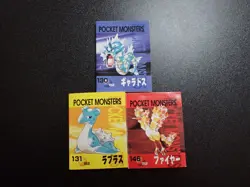 Pokemon 90's Tomy Batt Memo Battle Game Note Card Gyarados Lapras Moltres #6195 - Image 1