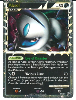 2010 Pokemon Card Absol PRIME Triumphant 91/102 NM Holo - Image 1
