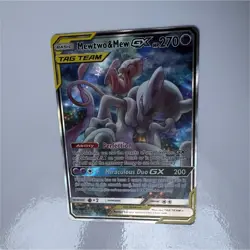 Pokemon Mewtwo & Mew GX SM191 Promo TAG TEAM Holo Card English - Image 1