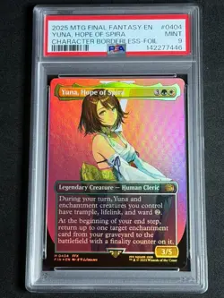 MTG Final Fantasy Borderless Foil Yuna Hope of Spira #0404 PSA 9 MINT SP MYTHIC - Image 1