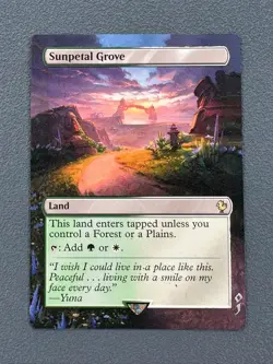 Sunpetal Grove MTG Final Fantasy Commander Hand Painted Full Altered Art Jeckho - Image 1