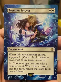 Together Forever 257 MTG Final Fantasy Commander Hand Painted Altered Art Jeckho - Image 2