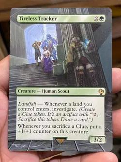 Tireless Tracker MTG Final Fantasy Commander Hand Painted Full Altered Art Tentz - Image 2