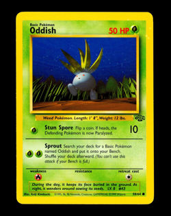 1999 Pokemon ODDISH Jungle Set INK ERROR Unlimited Edition MISPRINT Card 58/64 - Image 1
