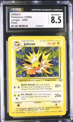 Pokemon 1999 Jungle Jolteon 4/64 Holo Rare CGC 8.5 - Image 1