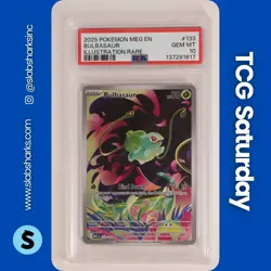 2025 POKEMON MEGA EVOLUTION #133/132 BULBASAUR ILLUSTRATION RARE PSA 10 - Image 1
