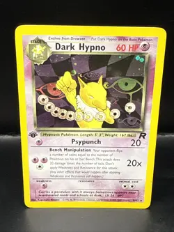 Pokemon Dark Hypno 9/82 1st Edition Team Rocket Holo Rare - Image 1