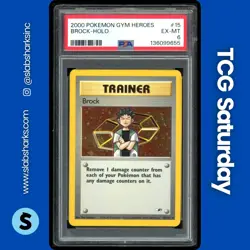 2000 POKEMON GYM HEROES #15/132 BROCK HOLO RARE PSA 6 - Image 1