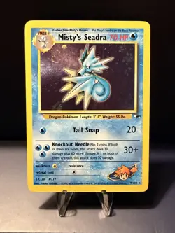Pokemon Gym Heroes Holo Rare Unlimited Edition Misty’s Seadra 9/132 NM-LP - Image 1