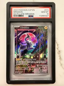 2023 POKEMON SCARLET & VIOLET POKEMON CENTER ETB PROMO SVP #013 MIRAIDON PSA 10 - Image 1