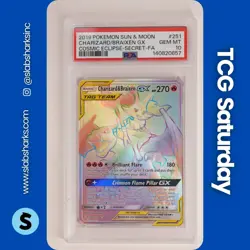 2019 POKEMON SM COSMIC ECLIPSE #251/236 CHARIZARD BRAIXEN TAG TEAM SECRET PSA 10 - Image 1