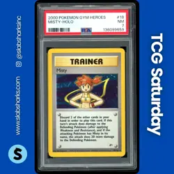 2000 POKEMON GYM HEROES #18/132 MISTY HOLO RARE PSA 7 - Image 1