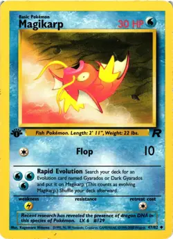 Pokemon TCG Magikarp Team Rocket 1st Edition 47/82 Uncommon HEAVY DMG - Image 1