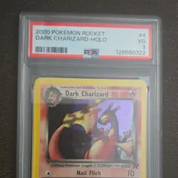 Pokemon Team Rocket Dark Charizard 4/82 Unlimited Holo Rare PSA - Image 1