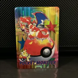 1998 P.M. Pokemon Bandai Charizard Japanese - Holo Sticker Prism Vending Machine - Image 1