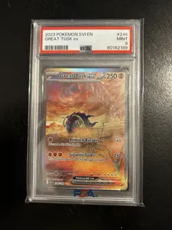 Pokemon Great Tusk ex 246/198 SV01 Special Illustration Rare Holo PSA 9 2023 - Image 1