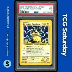 2000 POKEMON GYM HEROES #6/132 LT. SURGE'S ELECTABUZZ HOLO RARE PSA 7 - Image 1