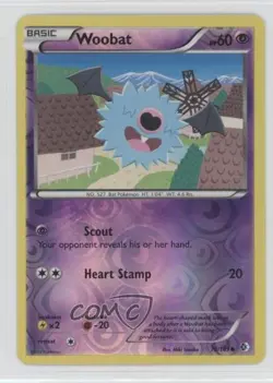 Woobat Reverse Foil Pokemon Black & White Boundaries Crossed #70 - Image 1