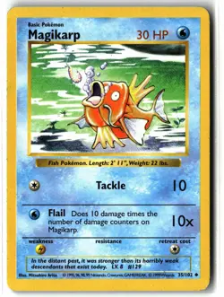 Magikarp ⭐ 35/102 Shadowless WOTC Base Set 1999 Pokemon NM - Image 1