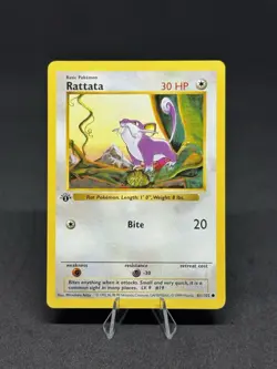 Pokemon TCG Rattata Base Set (Shadowless) 61/102 30 HP 1999 1st Edition - Image 1