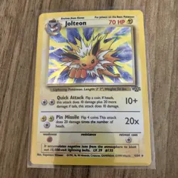 Pokemon TCG Jolteon Holo Rare Card 4/64 Jungle Set Great condition - Image 1
