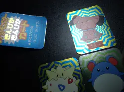 Pokemon 1999 Magazine Ginpika Himitsu Mini Card x4 Marill Togepi Snubbull #5865 - Image 2