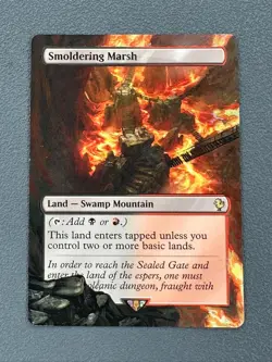 Smoldering Marsh MTG Final Fantasy Commander Hand Painted Borderless Altered Art - Image 1