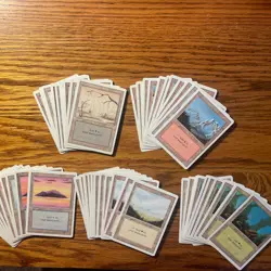 MTG: 60 Revised (3rd Ed) Lands Mana - 12X Mountain, Island, Forest, Plain, Swamp - Image 1