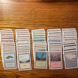 MTG: 60 Revised (3rd Ed) Lands Mana - 12X Mountain, Island, Forest, Plain, Swamp - Image 2