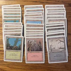 MTG: 60 Revised (3rd Ed) Lands Mana - 12X Mountain, Island, Forest, Plain, Swamp - Image 4