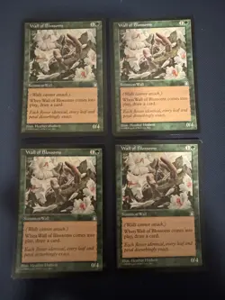 MTG - Magic The Gathering - Wall Of Blossoms X 4 - Stronghold- NP/ LN Or BETTER! - Image 1