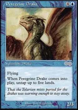 MTG Peregrine Drake, Urza's Saga, Heavily Played, English - Image 1