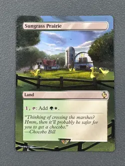 Sungrass Prairie MTG Final Fantasy Commander Hand Painted Full Altered Art Tentz - Image 1