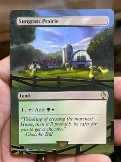 Sungrass Prairie MTG Final Fantasy Commander Hand Painted Full Altered Art Tentz - Image 2