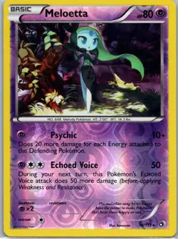 Pokemon TCG Meloetta 78/113 Legendary Treasures Rev Holo LP - Image 1