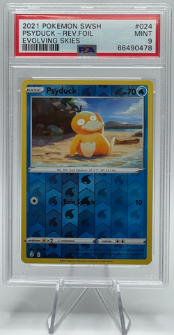 2021 POKEMON SWORD & SHIELD EVOLVING SKIES #024 PSYDUCK REVERSE FOIL - Image 1