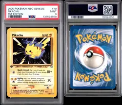 POKEMON 1st Edition Neo Genesis PIKACHU 70/111 Common PSA 9 MINT Vintage - Image 4
