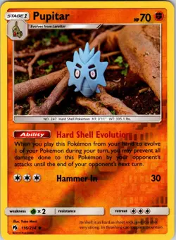 Pupitar 116/214 SM - Lost Thunder Pokemon TCG NM Reverse Holo - Image 1