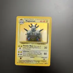 Pokemon TCG Magneton 9/102 Base Set Unlimited Holo Rare NM/LP+ Card Great Gift - Image 1