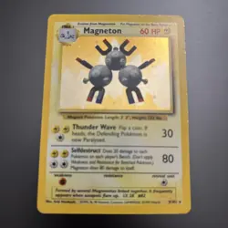 Pokemon TCG Magneton 9/102 Base Set Unlimited Holo Rare NM/LP+ Card Great Gift - Image 2