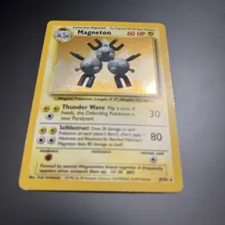 Pokemon TCG Magneton 9/102 Base Set Unlimited Holo Rare NM/LP+ Card Great Gift - Image 3