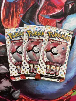 Pokemon Scarlet & Violet 151 Booster Packs English Mew 3 Pack Nintendo TCG - Image 1