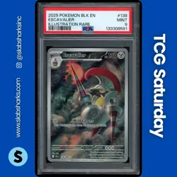 2025 POKEMON BLACK BOLT #138/086 ESCAVALIER ILLUSTRATION RARE PSA 9 - Image 1