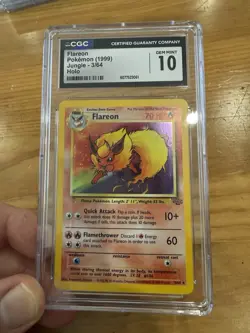 GEM MT 10 Pokemon Card Flareon 3/64 Holo Jungle WOTC CGC 10 - Jungle Set - 1999 - Image 1
