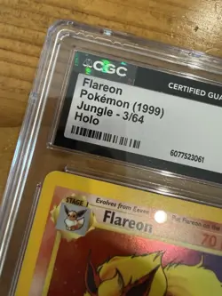 GEM MT 10 Pokemon Card Flareon 3/64 Holo Jungle WOTC CGC 10 - Jungle Set - 1999 - Image 3