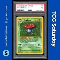 1999 POKEMON JUNGLE #15/64 VILEPLUME HOLO RARE PSA 3 - Image 1