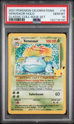 2021 POKEMON CELEBRATIONS CLASSIC COLLECTION #15 VENUSAUR-HOLO PSA 10 - Image 1