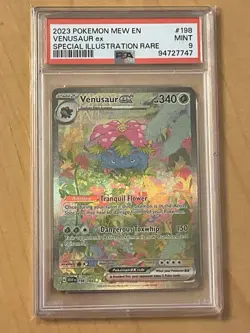 🍃2023 POKEMON MEW EN-151 SPECIAL ILLUSTRATION RARE SIR #198 VENUSAUR EX PSA 9🍃 - Image 1